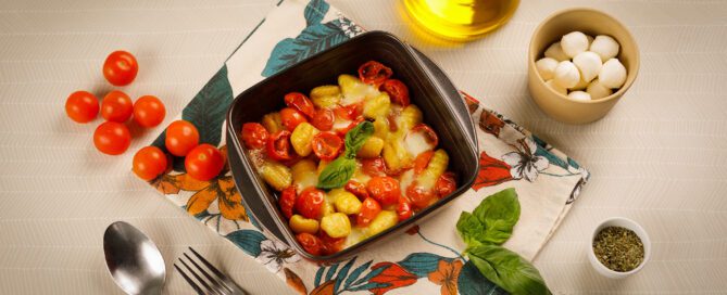 Ñoquis crujientes estilo caprese en air fryer - Vitrinor