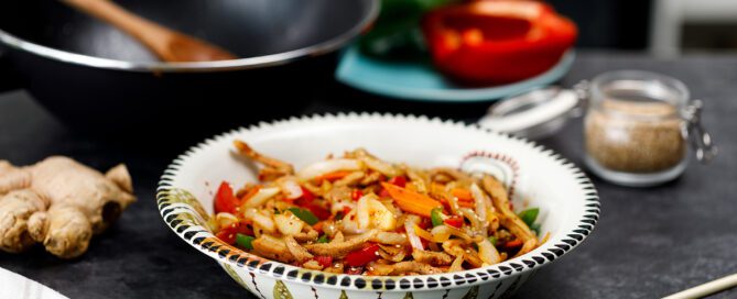 Wok picante de cerdo agridulce - Vitrinor